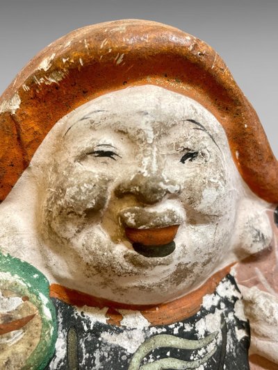 Set di quattro statuette in argilla policroma Tsuchi Ningyo - periodo Edo (1603-1868).