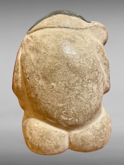 Set di quattro statuette in argilla policroma Tsuchi Ningyo - periodo Edo (1603-1868).