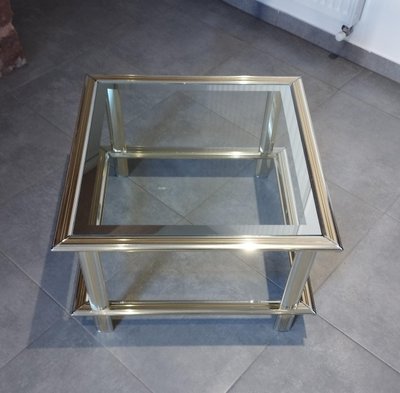 Two-tone designer coffee table, attributed to Lancel