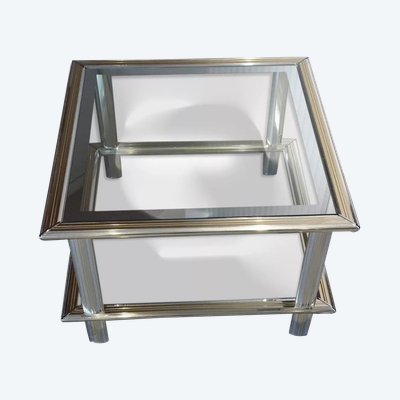 Two-tone designer coffee table, attributed to Lancel