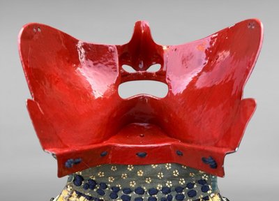 Samurai-Halbmaske Mempo Ryubu Aus Schmiedeeisen - Edo-Zeit (1603 - 1868).