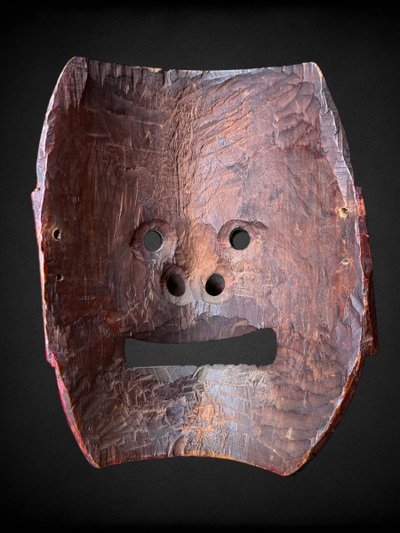 Masque Kagura, Type Démon,  En Bois Monoxyde Sculpté  - Période Edo (1603 - 1868).