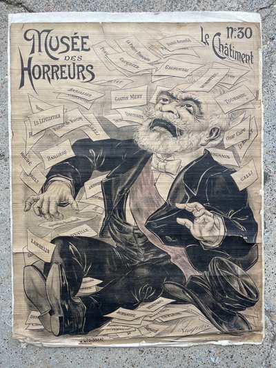 Poster Musée des Horreurs nº30 Le Châtiment Caricature Affaire Dreyfus Circa 1900