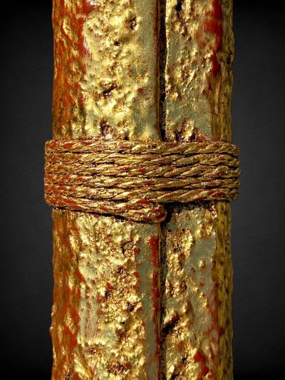 Maetate En Bois Sculpté Figurant Un Kakémono Roulé - Période Edo (1603 - 1868).
