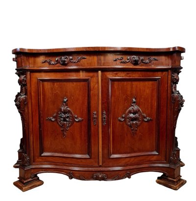 Napoleon III period mahogany sideboard, curved on all sides, circa 1850
