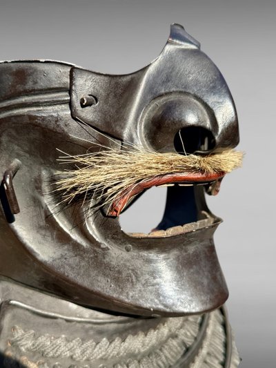 Mempo Samurai Half Mask - Shōwa Era (1926-1989).