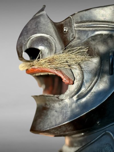 Mempo Samurai Half Mask - Shōwa Era (1926-1989).