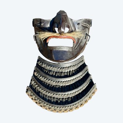Mempo Samurai Half Mask - Shōwa Era (1926-1989).