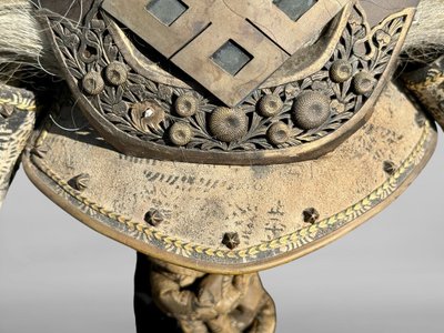 Kabuto De Samurai orné de crin blanc - Période Edo (1603-1868).
