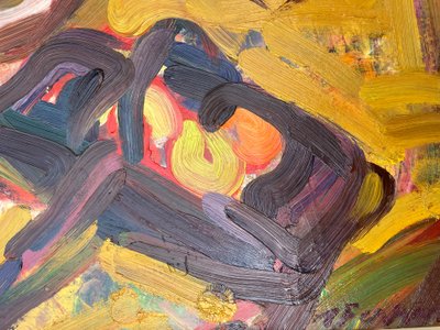 Tableau XXem Antoine Ferrari peintre Marseillais Nature morte couleurs chaudes expressionniste