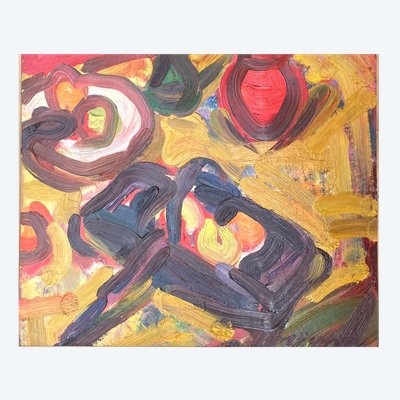 Tableau XXem Antoine Ferrari peintre Marseillais Nature morte couleurs chaudes expressionniste