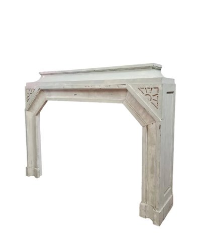 Mantello d'epoca Art Déco in legno laccato con finitura in finta pietra, 1925 circa