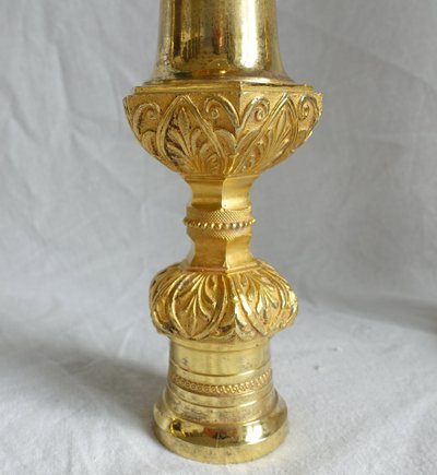 Pair of Empire gilt bronze candlesticks with mercury - Russian or Swedish work