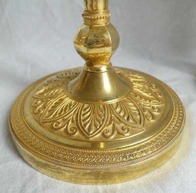 Pair of Empire gilt bronze candlesticks with mercury - Russian or Swedish work