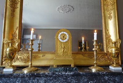 Pair of Empire gilt bronze candlesticks with mercury - Russian or Swedish work