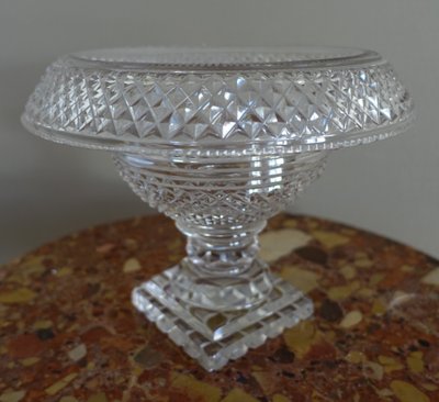 Le Creusot: cut crystal compotier bowl, centerpiece, Empire Restoration period