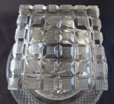 Le Creusot: cut crystal compotier bowl, centerpiece, Empire Restoration period