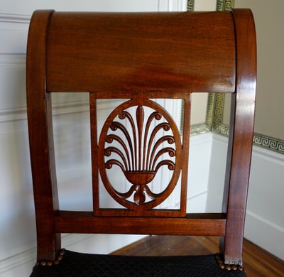 Jacob Desmalter: pair of Empire period mahogany chairs, horsehair - stamped