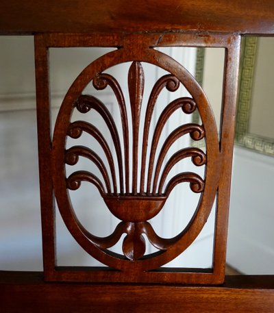 Jacob Desmalter: pair of Empire period mahogany chairs, horsehair - stamped