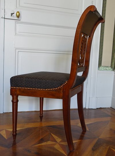 Jacob Desmalter: pair of Empire period mahogany chairs, horsehair - stamped