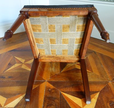Jacob Desmalter: pair of Empire period mahogany chairs, horsehair - stamped