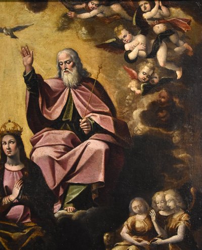 Assomption de la Vierge, la Trinité et concert d'anges, Guglielmo Caccia (1568-1625)