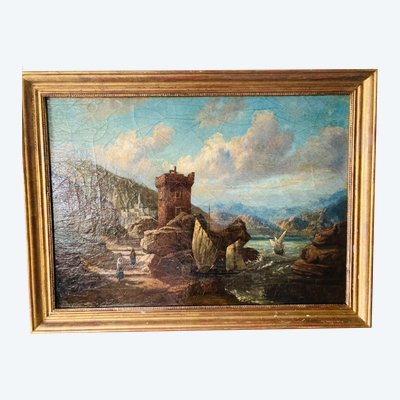 Tableau peinture à l’huile école flamande du XVIII SIÈCLE 
