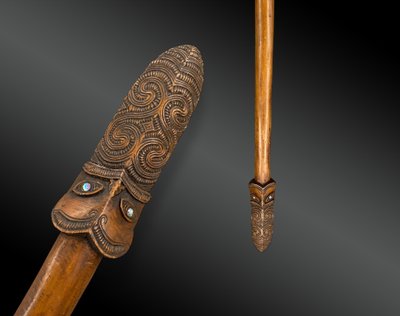COMBAT WAND called Taiaha - CURIOS - Maori culture, New Zealand, Polynesia