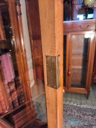 Orientalist 19th century walnut bookcase in the taste of pierre loti