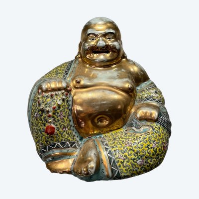 Bouddha rieur - famille rose - chine - XX ème