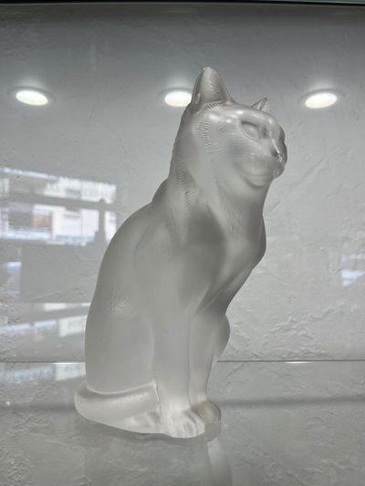 Sculpture Lalique - crystal - cat - france - XX ème