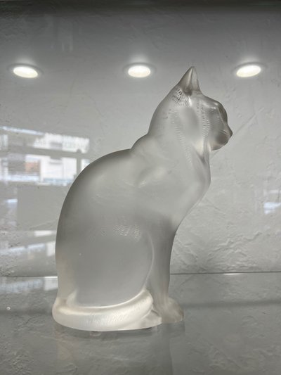 Sculpture Lalique - crystal - cat - france - XX ème
