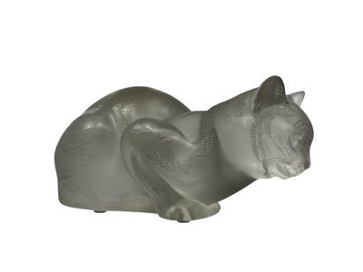 Sculpture Lalique - crystal - cat - france - XX ème