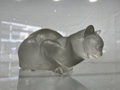 Sculpture Lalique - crystal - cat - france - XX ème