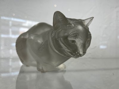 Sculpture Lalique - crystal - cat - france - XX ème