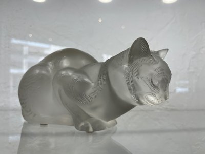 Sculpture Lalique - crystal - cat - france - XX ème