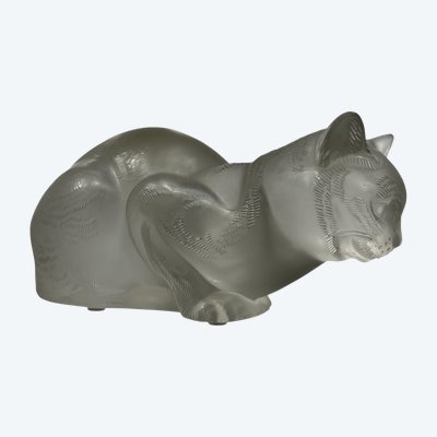 Sculpture Lalique - crystal - cat - france - XX ème