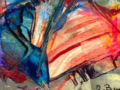 ÖL GOUACHE ABSTRAKTE KOMPOSITION VON JACQUES BUCHHOLZ AUF PAPIER 1962