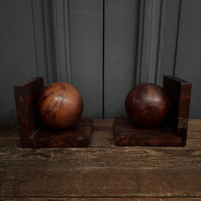 Pair of burrwood bookends 1950 Art Deco