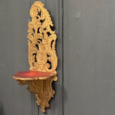 Osmanisches Regal aus geschnitztem vergoldetem Holz XIX.