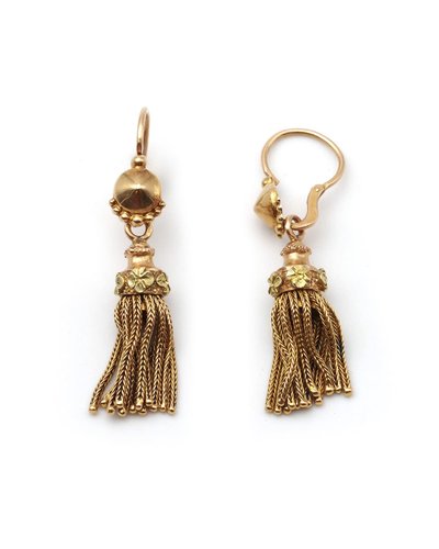Orecchini lunghi con nappe in oro 18k, orecchini pendenti, frange, nappe