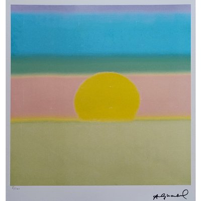Superbe lithographie « Sunrise » d'Andy Warhol en édition limitée des années 1980