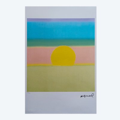 Superbe lithographie « Sunrise » d'Andy Warhol en édition limitée des années 1980