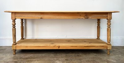 Raw pine draper table
