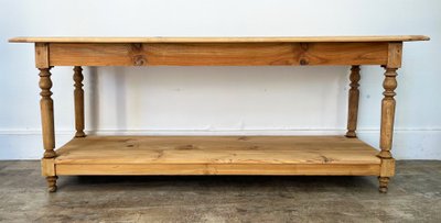 Raw pine draper table