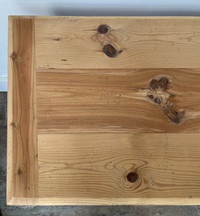 Raw pine draper table