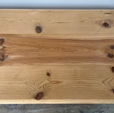 Raw pine draper table