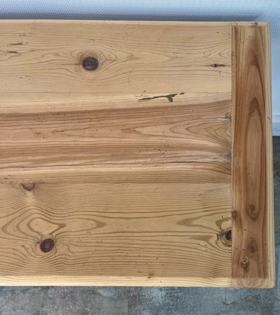 Raw pine draper table