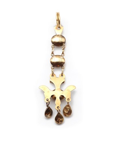 Antique Holy Spirit from Aurillac in 18k gold, Antique regional Saint-Esprit d'Aurillac pendant