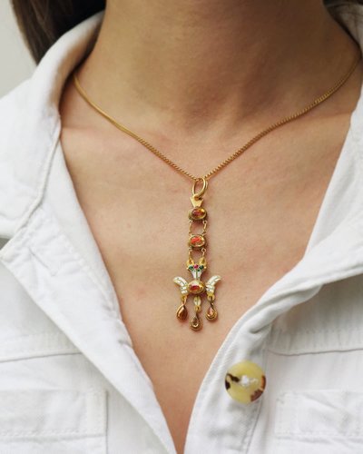 Antique Holy Spirit from Aurillac in 18k gold, Antique regional Saint-Esprit d'Aurillac pendant